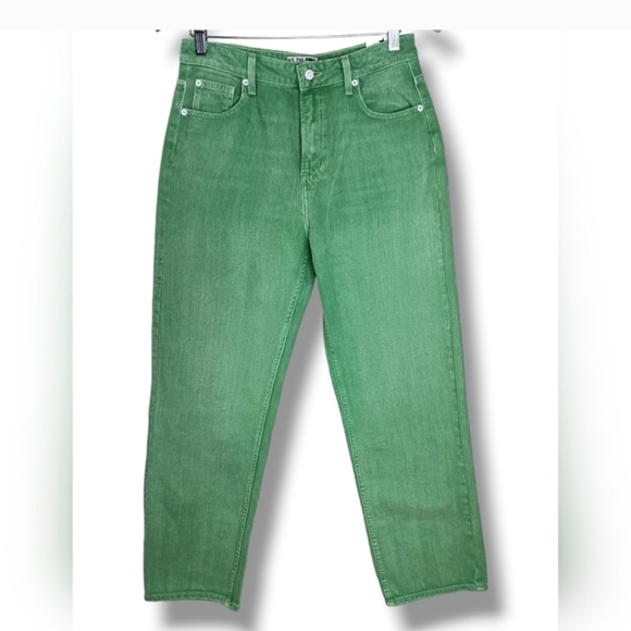 NWT Free People Green Pacifica High Rise Slim Straight-Leg Denim $78 - Picture 2 of 8